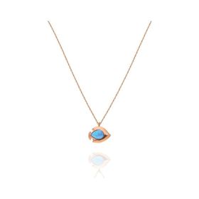 Papatya Silver 925 Ayar Opal Taşlı Balık Kadın Gümüş Kolye