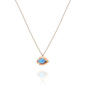 Papatya Silver 925 Ayar Opal Taşlı Balık Kadın Gümüş Kolye