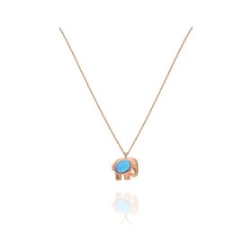 Papatya Silver 925 Ayar Opal Taşlı Fil Kadın Gümüş Kolye