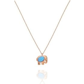 Papatya Silver 925 Ayar Opal Taşlı Fil Kadın Gümüş Kolye