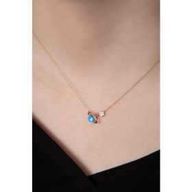 Papatya Silver 925 Ayar Opal Taşlı Gezegen Kadın Gümüş Kolye