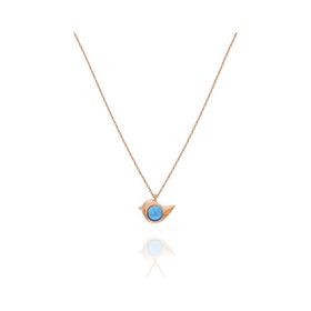 Papatya Silver 925 Ayar Opal Taşlı Kuş Kadın Gümüş Kolye