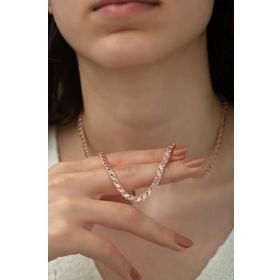 Papatya Silver 925 Ayar Pul Zincir Kadın Kolye Rose Kaplama Kadın Gümüş Kolye