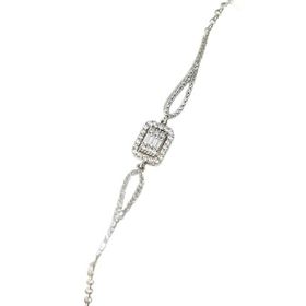 Papatya Silver 925 Ayar Rodyum Kaplama Baget Taşlı Gümüş Bileklik