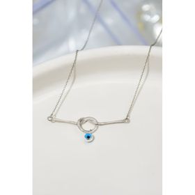 Papatya Silver 925 Ayar Rodyum Kaplama Cam Göz Gümüş Kolye