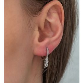 Papatya Silver 925 Ayar Rodyum Kaplama Çift Sonsuzluk Sallantılı Gümüş Küpe