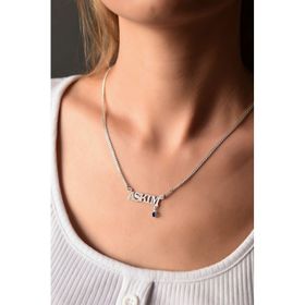 Papatya Silver 925 Ayar Rodyum Kaplama Doğum Taşlı Aşkım Gurmet Zincir Kadın Gümüş Kolye
