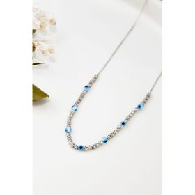 Papatya Silver 925 Ayar Rodyum Kaplama Dorika Toplu Göz Kadın Gümüş Kolye