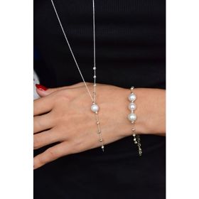 Papatya Silver 925 Ayar Rodyum Kaplama Dorika Toplu Gümüş Bileklik