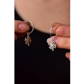 Papatya Silver 925 Ayar Rodyum Kaplama Dorika Toplu Yonca Gümüş Kolye