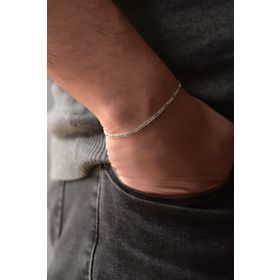 Papatya Silver 925 Ayar Rodyum Kaplama Figaro Erkek Gümüş Zincir Bileklik