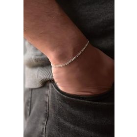 Papatya Silver 925 Ayar Rodyum Kaplama Figaro Erkek Gümüş Zincir Bileklik