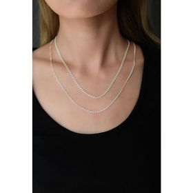 Papatya Silver 925 Ayar Rodyum Kaplama İkili Lavce Zincir Kadın Gümüş Kolye