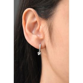 Papatya Silver 925 Ayar Rodyum Kaplama Kelebek Halka Gümüş Küpe
