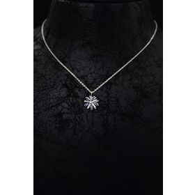 Papatya Silver 925 Ayar Rodyum Kaplama Lacivert Zirkon Taşlı Dönen Güneş Gümüş Kolye