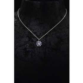 Papatya Silver 925 Ayar Rodyum Kaplama Lacivert Zirkon Taşlı Dönen Güneş Gümüş Kolye