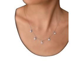 Papatya Silver 925 Ayar Rodyum Kaplama Mineli Gözlü Yuvarlak Zirkon Taşlı Sallantılı Kadın Gümüş Kolye