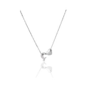 Papatya Silver 925 Ayar Rodyum Kaplama Mini Üç Boyutlu Ç Harfi Kalp Kadın Gümüş Kolye