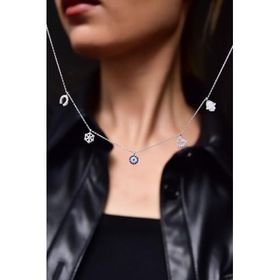Papatya Silver 925 Ayar Rodyum Kaplama Şans Kolye