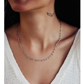 Papatya Silver 925 Ayar Rodyum Kaplama Sıralı Gümüş Pul Kolye