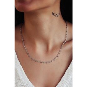 Papatya Silver 925 Ayar Rodyum Kaplama Sıralı Gümüş Pul Kolye