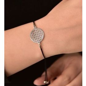 Papatya Silver 925 Ayar Rodyum Kaplama Yaşam Çiçeği Kadın Gümüş Bileklik