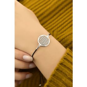 Papatya Silver 925 Ayar Rodyum Kaplama Yaşam Çiçeği Kadın Gümüş Bileklik