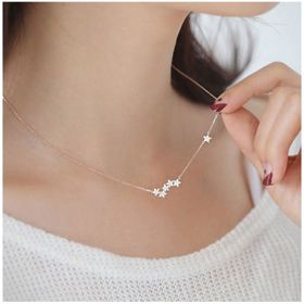 Papatya Silver 925 Ayar Rodyum Kaplama Yıldız Gümüş Kolye
