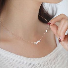 Papatya Silver 925 Ayar Rodyum Kaplama Yıldız Gümüş Kolye