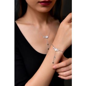 Papatya Silver 925 Ayar Rodyum Kaplama Zincir Gümüş Kolye