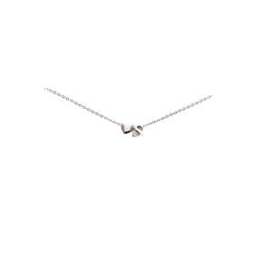 Papatya Silver 925 Ayar Rodyum Mini Üç Boyutlu S Harfi Kalp Gümüş Kolye