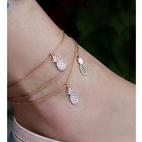 Papatya Silver 925 Ayar Rose Altın Kaplama Ananas Gümüş Halhal