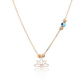 Papatya Silver 925 Ayar Rose Altın Kaplama Dorika Toplu Gümüş Lotus Kolye