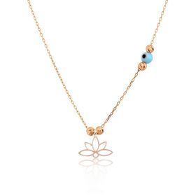 Papatya Silver 925 Ayar Rose Altın Kaplama Dorika Toplu Gümüş Lotus Kolye