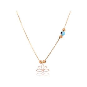 Papatya Silver 925 Ayar Rose Altın Kaplama Dorika Toplu Gümüş Lotus Kolye