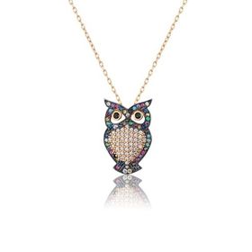 Papatya Silver 925 Ayar Rose Altın Kaplama Gümüş Baykuş Kolye