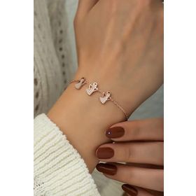 Papatya Silver 925 Ayar Rose Altın Kaplama Gümüş Melek Bileklik