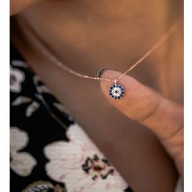 Papatya Silver 925 Ayar Rose Altın Kaplama Gümüş Nazar Kolye