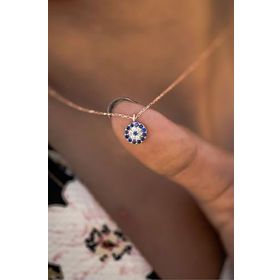 Papatya Silver 925 Ayar Rose Altın Kaplama Gümüş Nazar Kolye