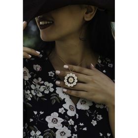 Papatya Silver 925 Ayar Rose Altın Kaplama Gümüş Papatya Kolye