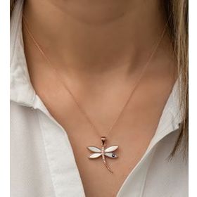 Papatya Silver 925 Ayar Rose Altın Kaplama Gümüş Yusufçuk Kolye