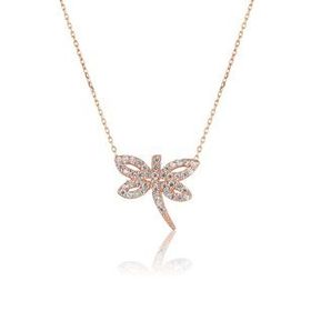 Papatya Silver 925 Ayar Rose Altın Kaplama Gümüş Yusufçuk Kolye