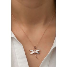 Papatya Silver 925 Ayar Rose Altın Kaplama Gümüş Yusufçuk Kolye