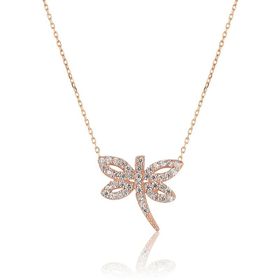 Papatya Silver 925 Ayar Rose Altın Kaplama Gümüş Yusufçuk Kolye