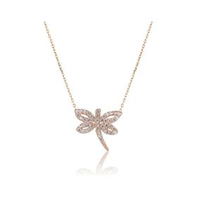 Papatya Silver 925 Ayar Rose Altın Kaplama Gümüş Yusufçuk Kolye