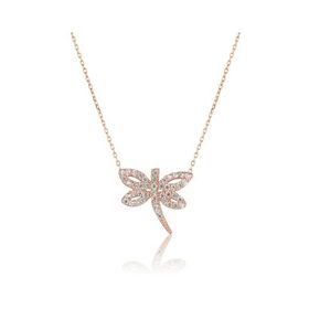 Papatya Silver 925 Ayar Rose Altın Kaplama Gümüş Yusufçuk Kolye