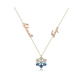 Papatya Silver 925 Ayar Rose Altın Kaplama Isimli Kar Tanesi Kadın Gümüş Kolye