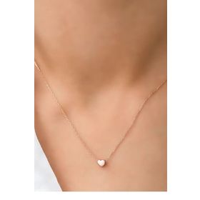 Papatya Silver 925 Ayar Rose Altın Kaplama Kalp Kadın Gümüş Kolye