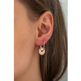 Papatya Silver 925 Ayar Rose Altın Kaplama Klipsli Çark Gümüş Küpe
