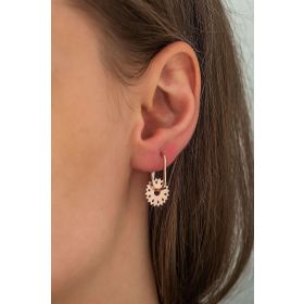 Papatya Silver 925 Ayar Rose Altın Kaplama Klipsli Çark Gümüş Küpe